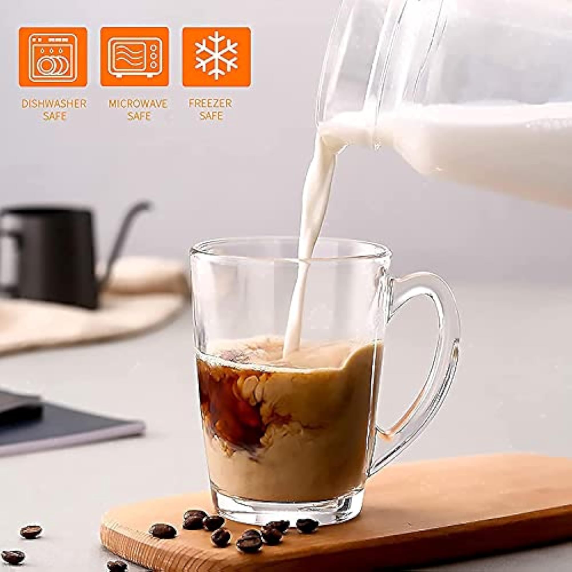 220ml Classic Round Shape Clear Tea/Coffee Cup Set of 12
